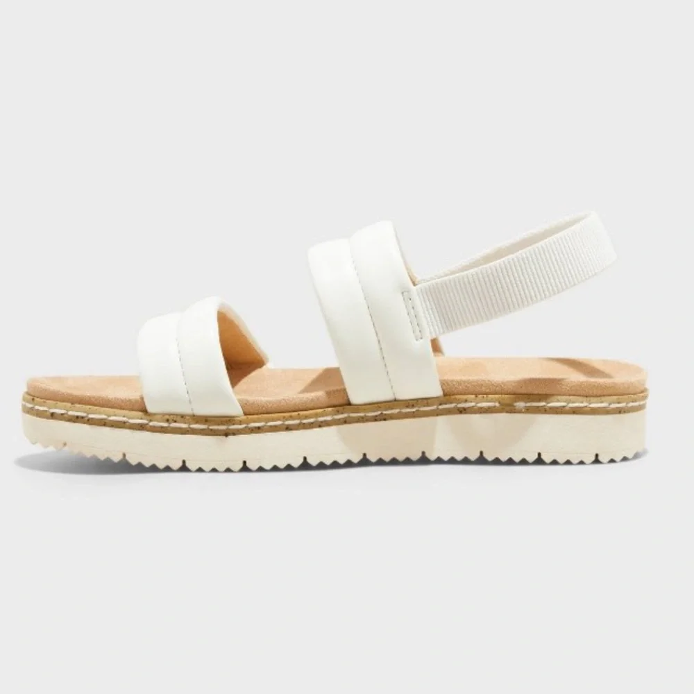 Cat & Jack Girls Kailan White Platform Footbed Sandals Size 2 Little Girl